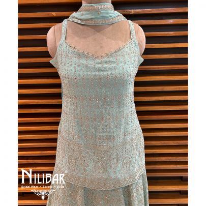 Light Aqua Georgette Casual Lehenga