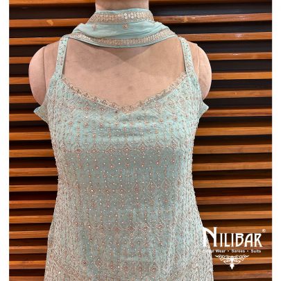 Light Aqua Georgette Casual Lehenga