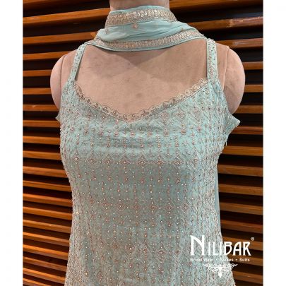 Light Aqua Georgette Casual Lehenga