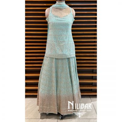 Light Aqua Georgette Casual Lehenga