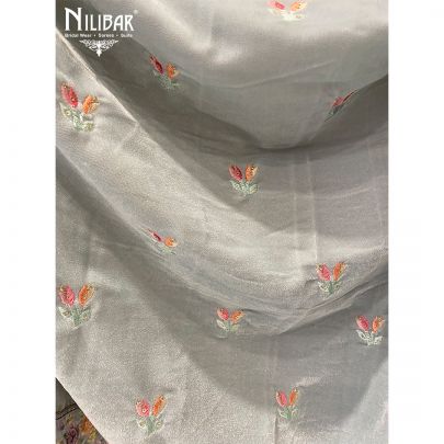 Powder Blue Velvet Dupatta.