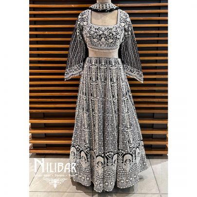Black Georgette Casual Lehenga
