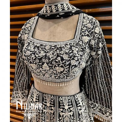 Black Georgette Casual Lehenga