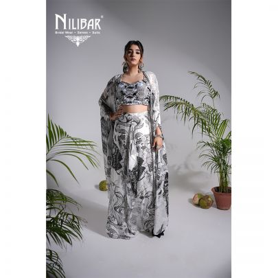 White Black Chinon Jacket Style Set