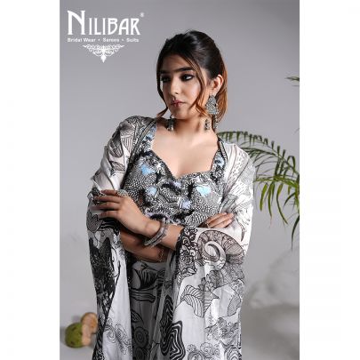 White Black Chinon Jacket Style Set