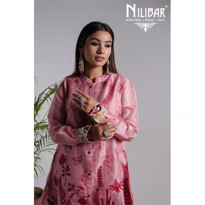Onion Pink Linen Pant Suit