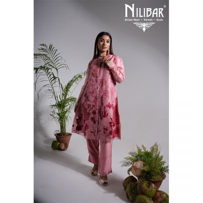 Onion Pink Linen Pant Suit