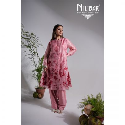 Onion Pink Linen Pant Suit