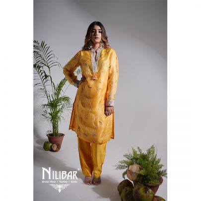 Mustard Yellow Linen Pant Suit