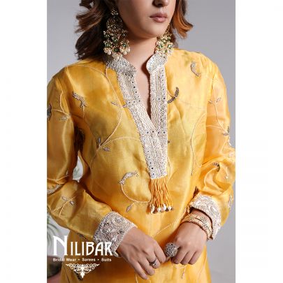Mustard Yellow Linen Pant Suit