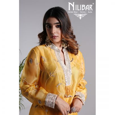 Mustard Yellow Linen Pant Suit
