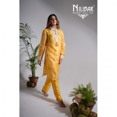 Mustard Yellow Linen Pant Suit