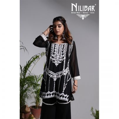 Black Georgette Garara Set
