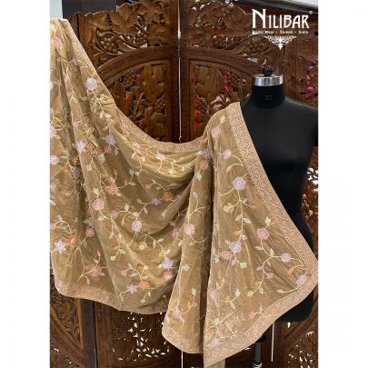 Latte Beige Velvet Dupatta