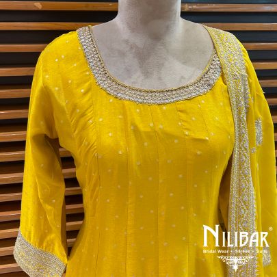 Yellow Silk Anarkali