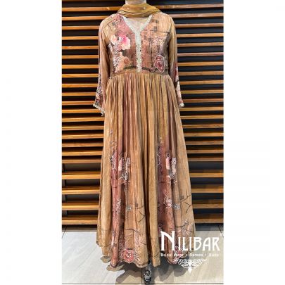 Light Brown Crepe Anarkali
