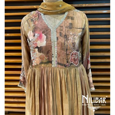 Light Brown Crepe Anarkali