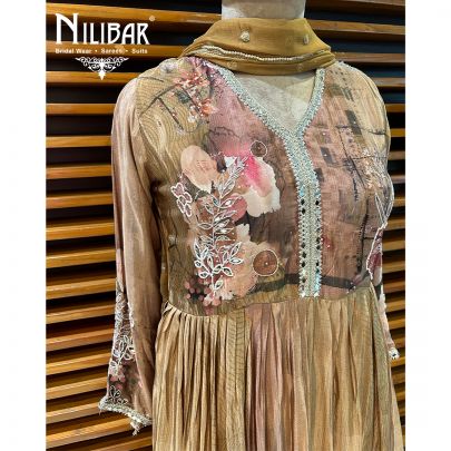 Light Brown Crepe Anarkali