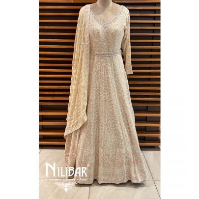 Light Beige Georgette Anarkali