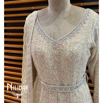 Light Beige Georgette Anarkali