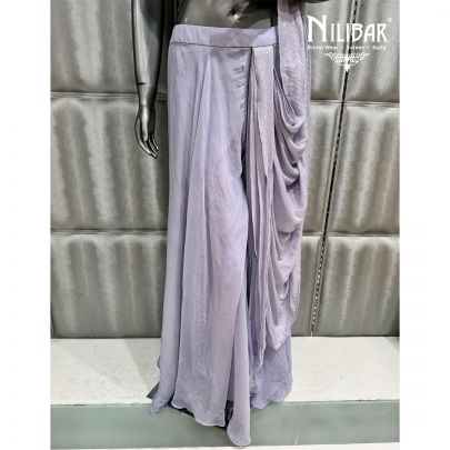 Lavender Net Embroidered Drape Saree