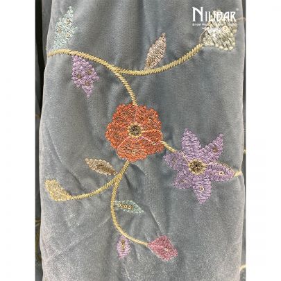 Sky Blue Velvet Dupatta