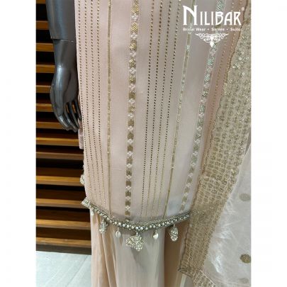 Light Peach Georgette Palazzo Suit