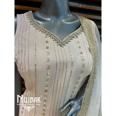 Light Peach Georgette Palazzo Suit