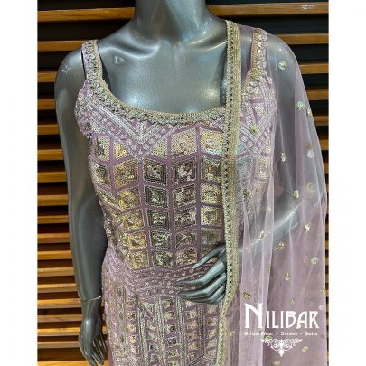 Lilac Georgette Palazzo Suit