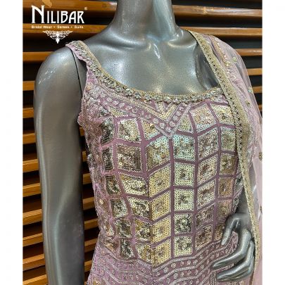 Lilac Georgette Palazzo Suit