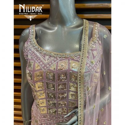 Lilac Georgette Palazzo Suit