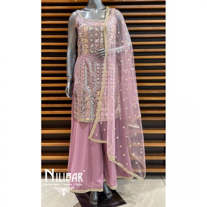 Lilac Georgette Palazzo Suit