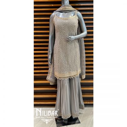 Gray Georgette Garara Suit