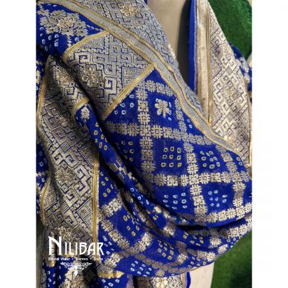 Navy Blue Georgette Bandhani Dupatta