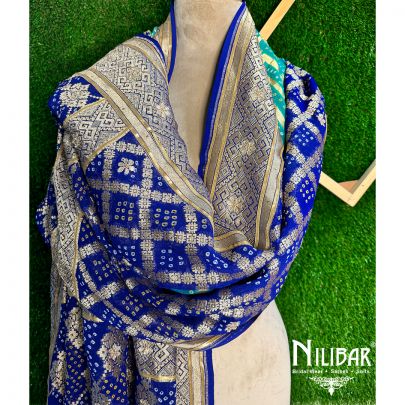Navy Blue Georgette Bandhani Dupatta