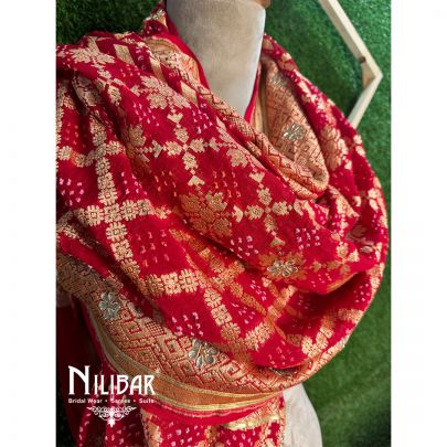Red Georgette Bandhani Dupatta
