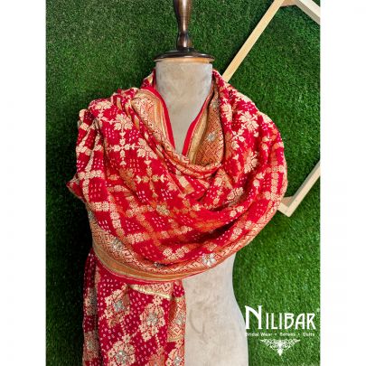 Red Georgette Bandhani Dupatta