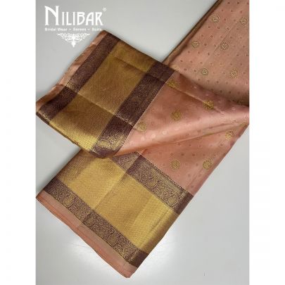 Light Peach Kanjeevaram Silk Saree