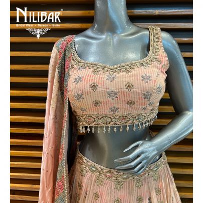 Light Pink Crepe Casual Lehenga
