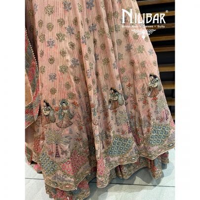 Light Pink Crepe Casual Lehenga
