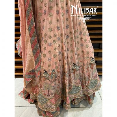 Light Pink Crepe Casual Lehenga