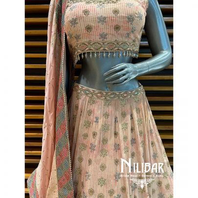 Light Pink Crepe Casual Lehenga