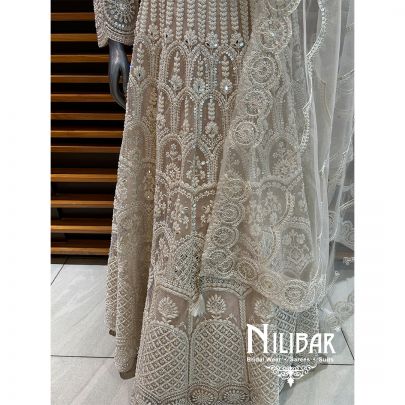 Ivory Net Pearl Casual Lehenga