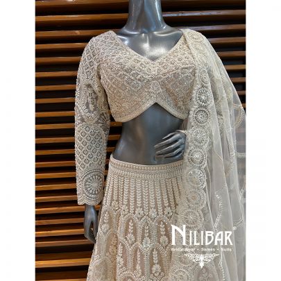 Ivory Net Pearl Casual Lehenga