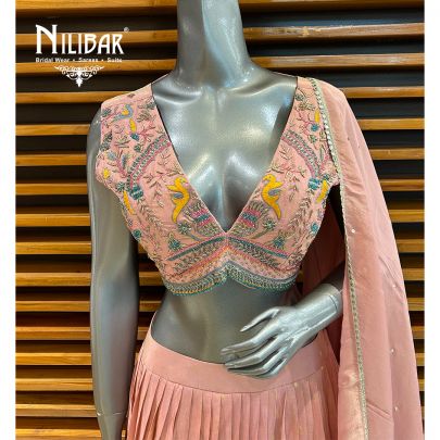 Pink Lame Silk Casual Lehenga