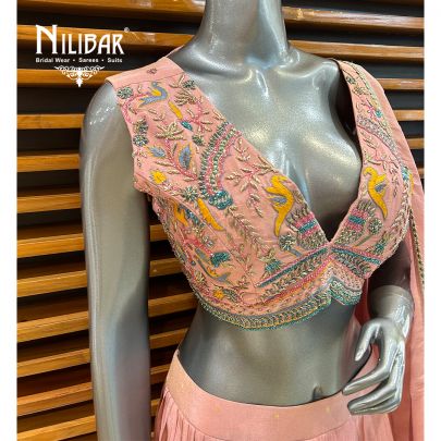 Pink Lame Silk Casual Lehenga