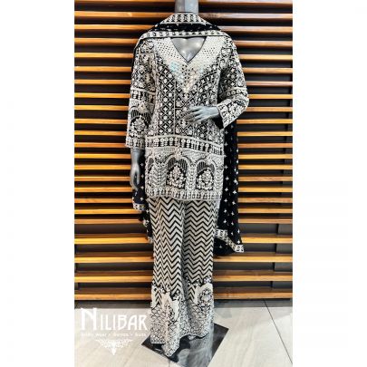 Black Georgette Palazzo Suit