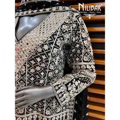 Black Georgette Palazzo Suit