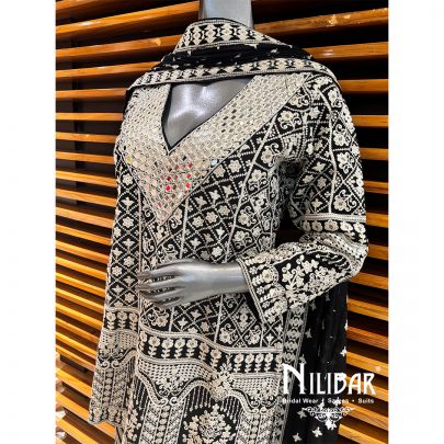 Black Georgette Palazzo Suit