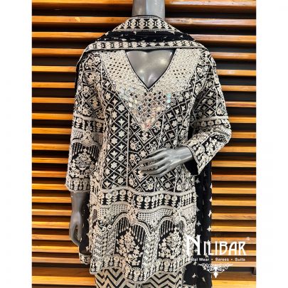 Black Georgette Palazzo Suit